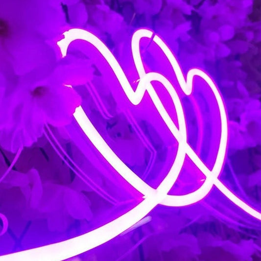 Two Hearts Connected Neon Sign