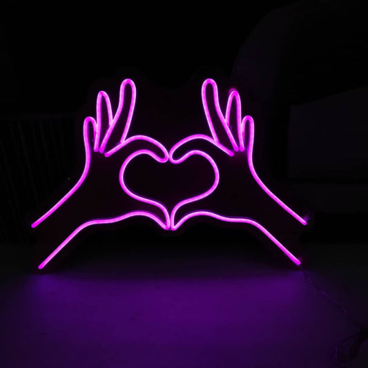 Heart shaped fingers Neon Sign